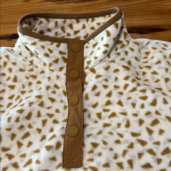 Orvis Cream and Brown Fleece Pullover - Picture 4 of 4